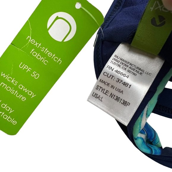 NEXT RSC Hi Neck Sports Bra Swim Top Size Large UPF 50 Strappy Tropical Print - Picture 5 of 7